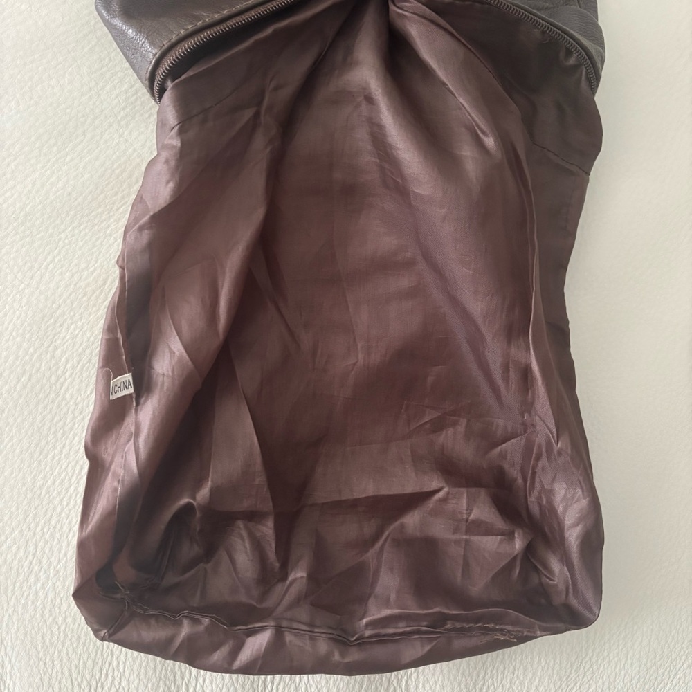 100% Leather Sling BOHO Travel/Every Day Backpack Brown - Picture 14 of 14